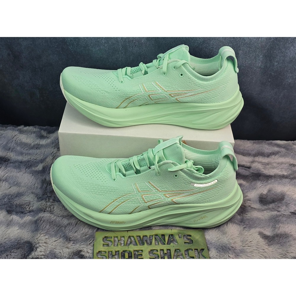 NWT ASICS GEL-Nimbus 26 Mint Tint Running Shoes Women 13/ Men 11.5